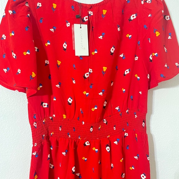 NWT SUGAR LIPS Cheri Bloom Ditsy Print Floral Midi Dress Sz Small - Picture 4 of 7